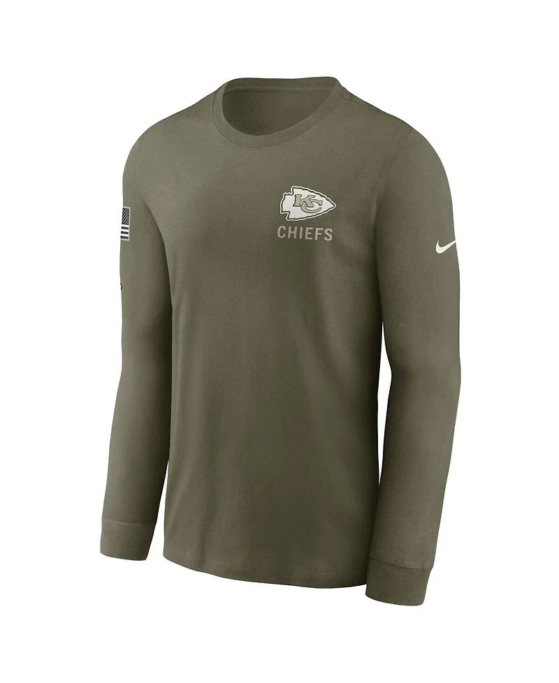 Nike Men's Olive Kansas City Chiefs 2025 Salute to Service Long Sleeve T-Shirt