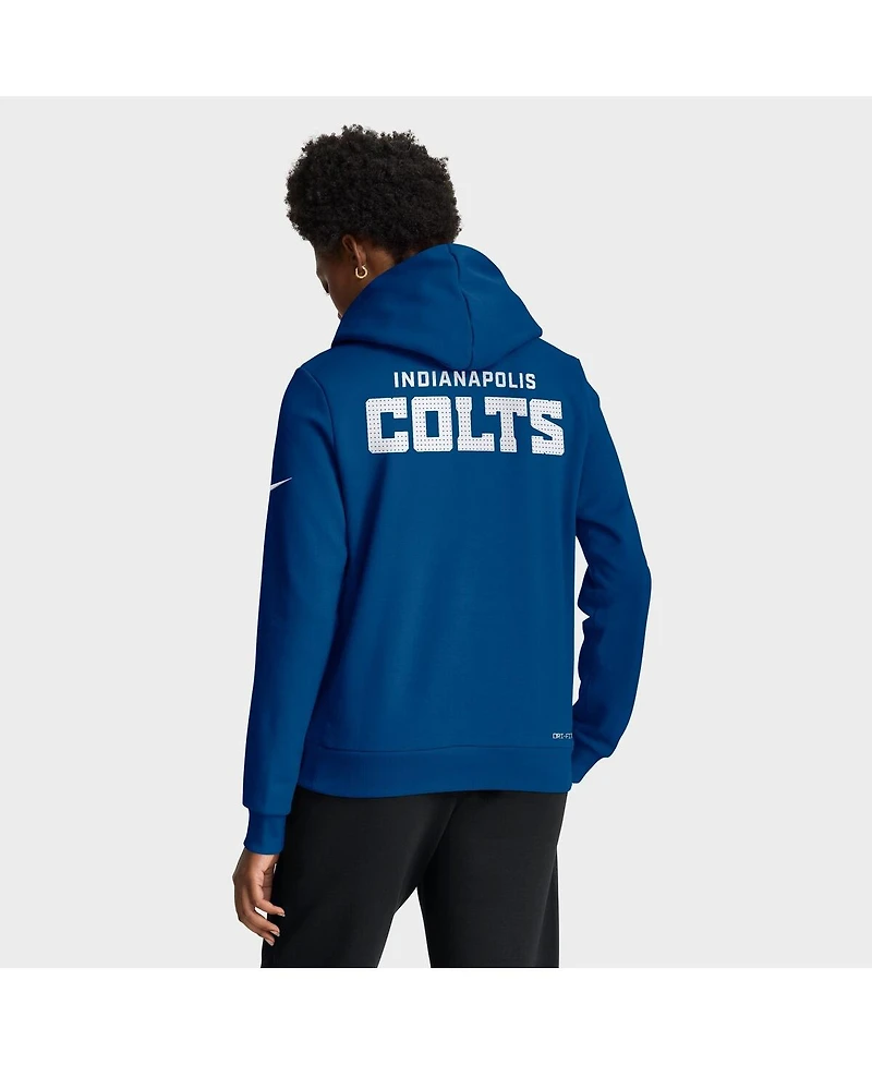 Nike Women's Royal Indianapolis Colts Sideline Standard Issue Initial Home Dri-fit Hoodie