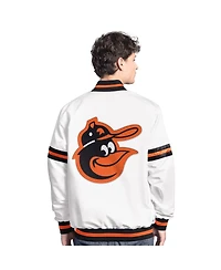 Starter Men's White Baltimore Orioles Cooperstown Scout Full-Snap Varsity Jacket