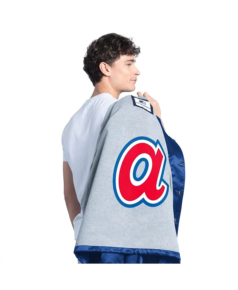 Starter Men's Royal Atlanta Braves Cooperstown Collection Point Man Full-Snap Coaches Jacket