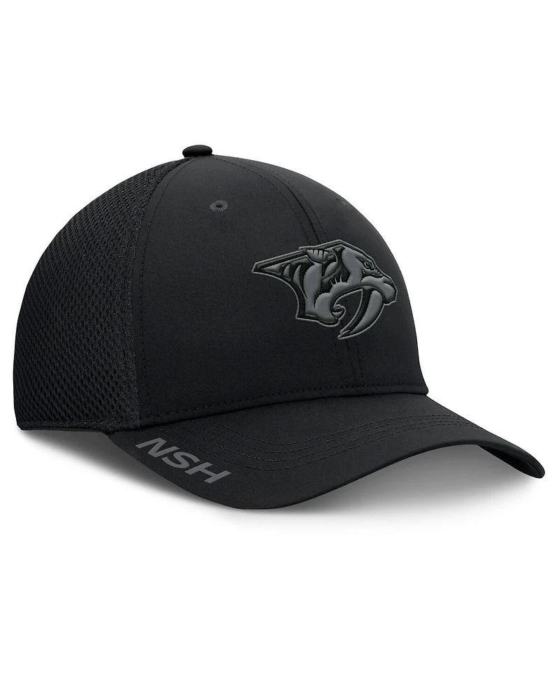 Fanatics Men's Black Nashville Predators Authentic Pro Road Flex Hat