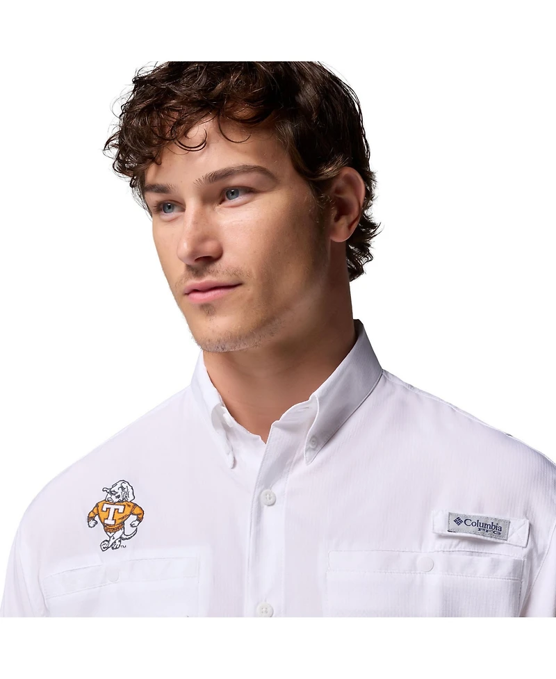 Columbia Men's White Tennessee Volunteers Tamiami Omni-Shade Button-Down Shirt