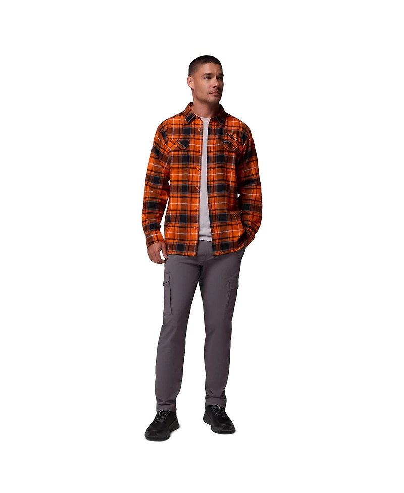 Columbia Men's Orange Oregon State Beavers Omni-Wick Flannel Long Sleeve Button-Up Shirt