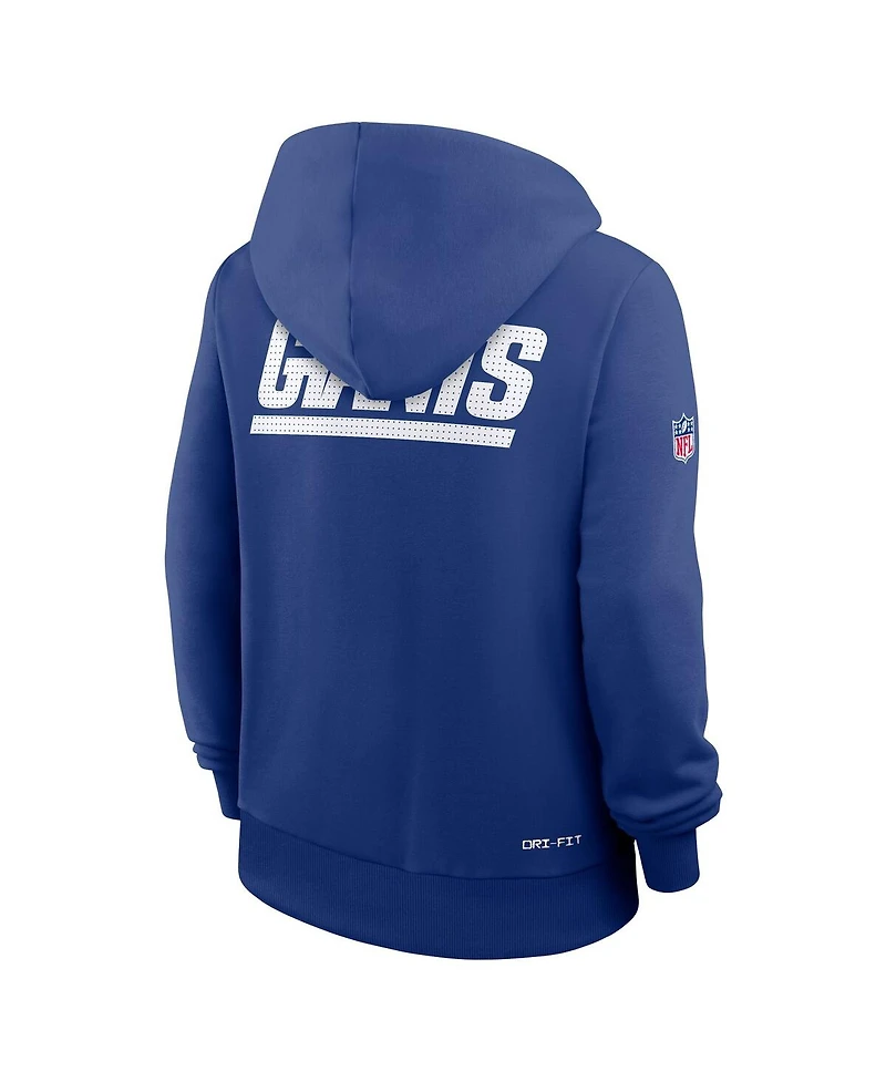 Nike Women's Royal New York Giants Sideline Standard Issue Initial Home Dri-fit Hoodie