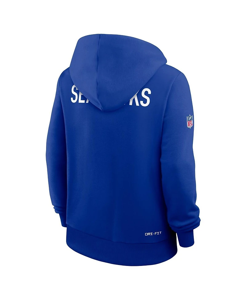 Nike Women's Royal Seattle Seahawks Throwback Sideline Standard Issue Dri-fit Hoodie