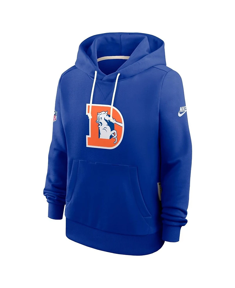Nike Women's Royal Denver Broncos Throwback Sideline Standard Issue Dri-fit Hoodie