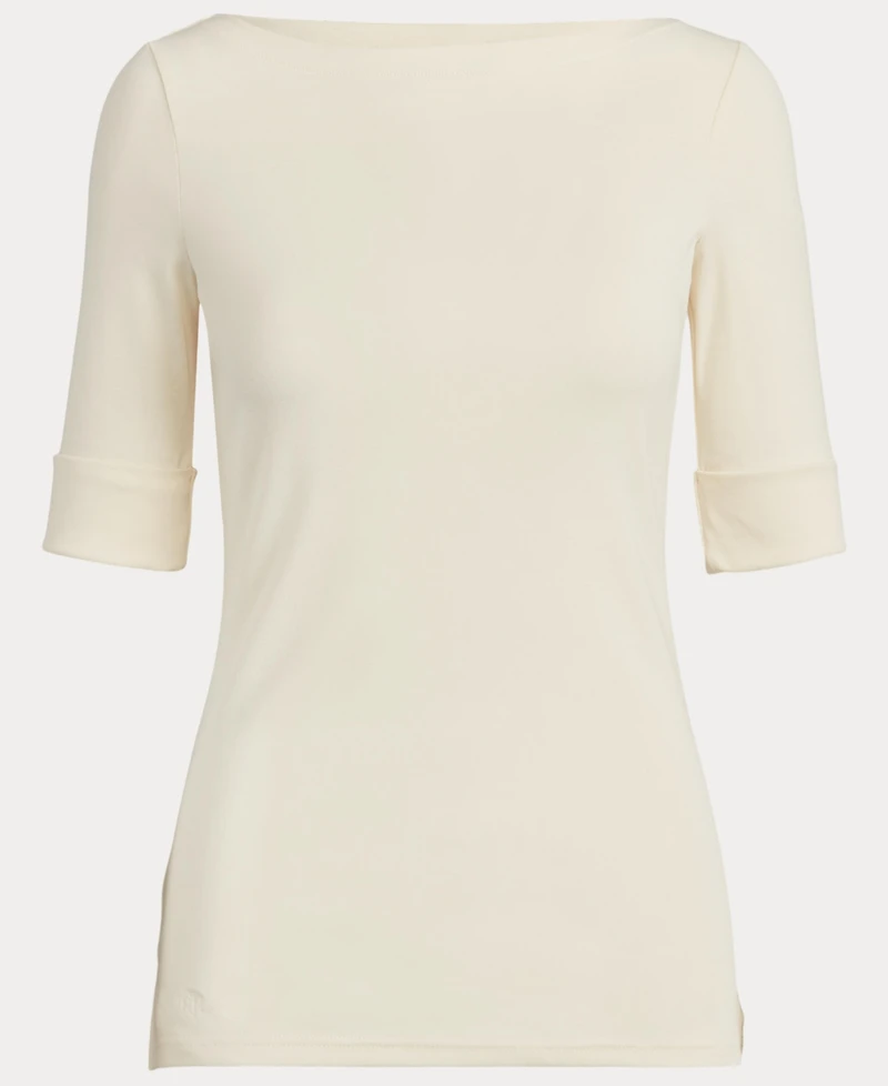 Lauren Ralph Stretch Cotton Boatneck T-Shirt