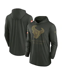Nike Men's Forest Green Houston Texans 2025 Salute to Service Sideline Dri-fit Lightweight Hooded Pullover Sweatshirt
