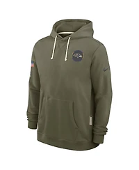 Nike Men's Olive Baltimore Ravens 2025 Salute to Service Dominant Force Pullover Hoodie