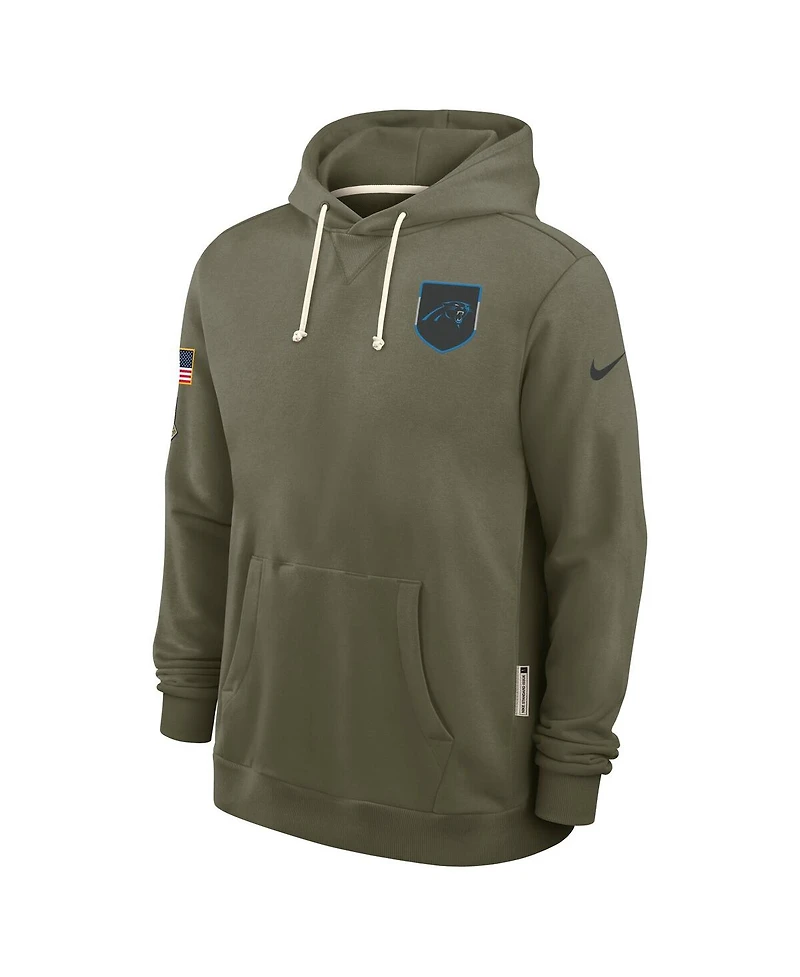 Nike Men's Olive Carolina Panthers 2025 Salute to Service Sideline Standard Issue Dri-fit Hoodie