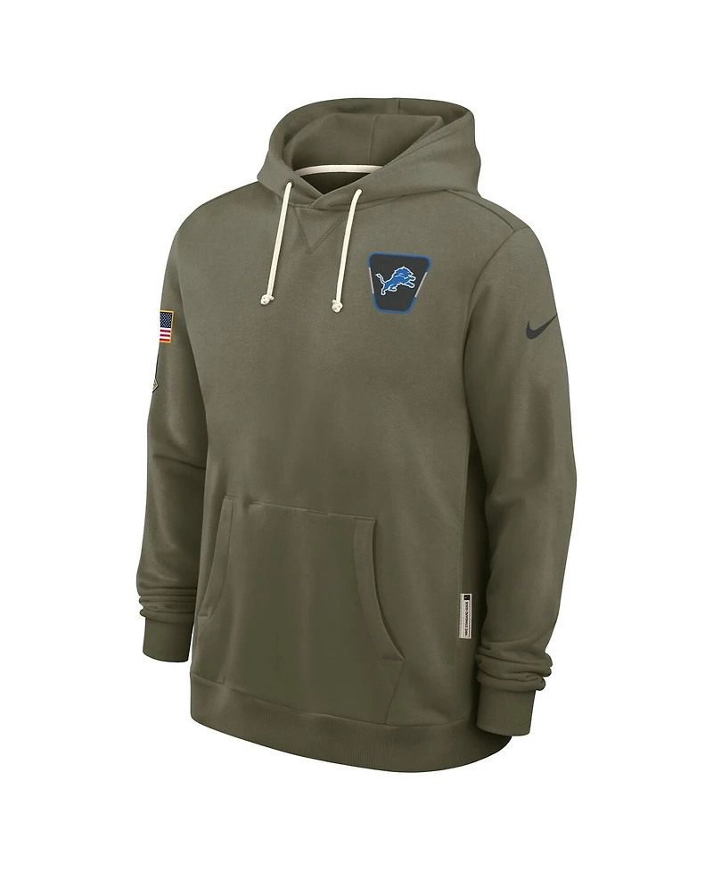 Nike Men's Olive Detroit Lions 2025 Salute to Service Sideline Standard Issue Dri-fit Hoodie