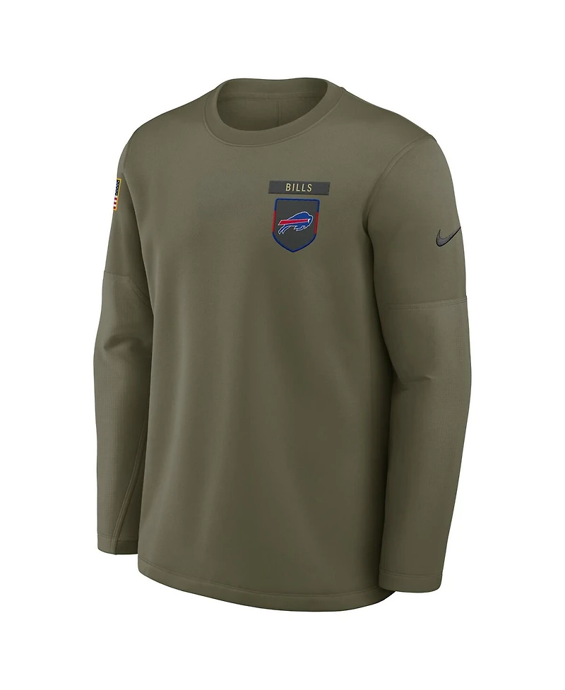 Nike Men's Olive Buffalo Bills 2025 Salute to Service Sideline Coaches Therma-fit Long Sleeve Shirt