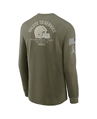 Nike Men's Olive Cleveland Browns 2025 Salute to Service Sideline Long Sleeve T-Shirt