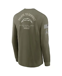 Nike Men's Olive Los Angeles Chargers 2025 Salute to Service Sideline Long Sleeve T-Shirt