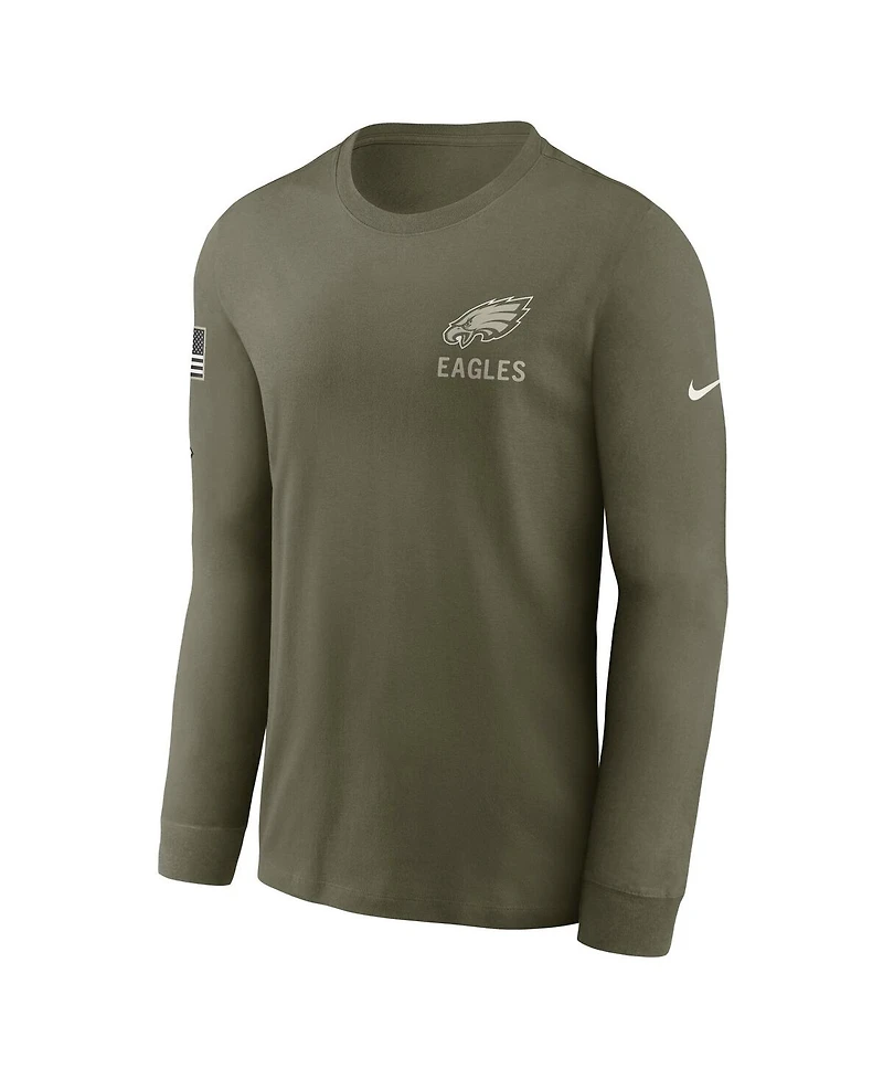 Nike Men's Olive Philadelphia Eagles 2025 Salute to Service Long Sleeve T-Shirt