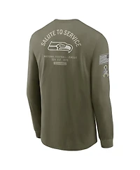 Nike Men's Olive Seattle Seahawks 2025 Salute to Service Sideline Long Sleeve T-Shirt