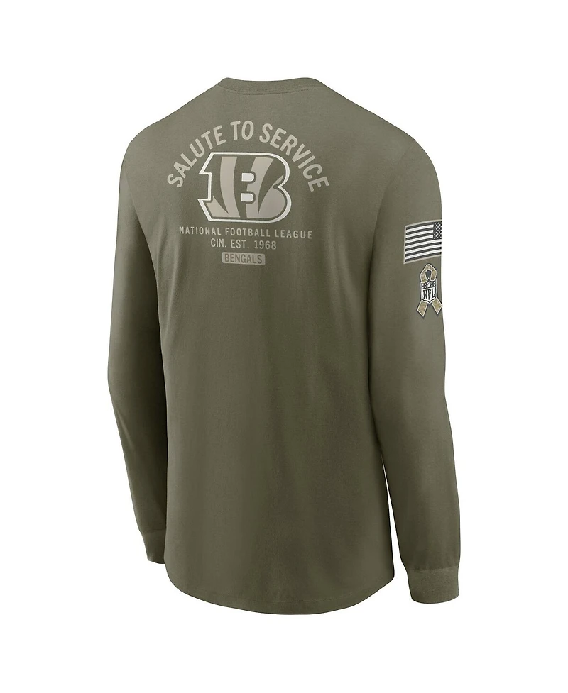 Nike Men's Olive Cincinnati Bengals 2025 Salute to Service Sideline Long Sleeve T-Shirt