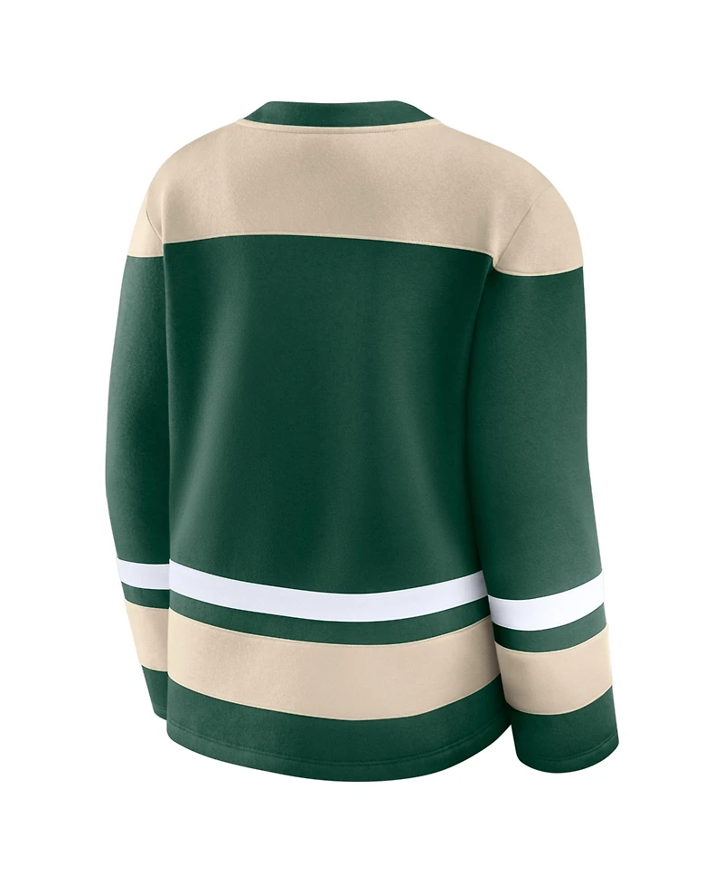 Fanatics Women's Green Minnesota Wild Icing Long Sleeve Lace Up Sweatshirt