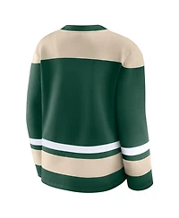 Fanatics Women's Green Minnesota Wild Icing Long Sleeve Lace Up Sweatshirt