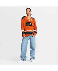 Fanatics Women's Orange Philadelphia Flyers Icing Long Sleeve Lace Up Sweatshirt