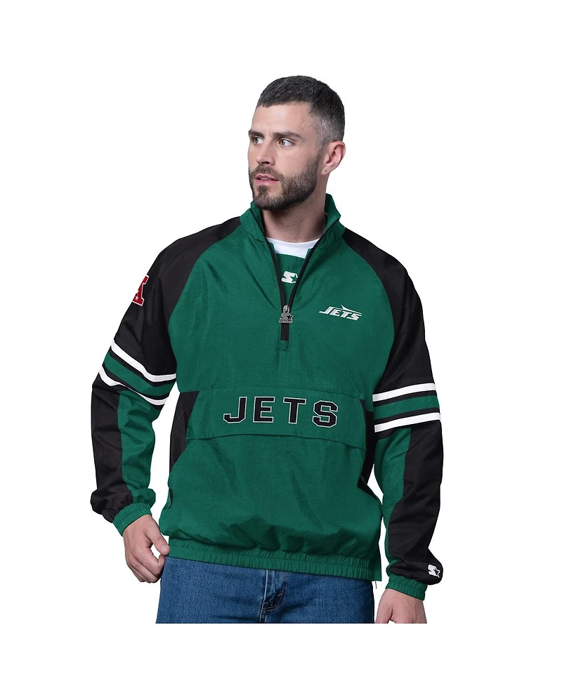 Starter Men's Green New York Jets Prospect Half-Zip Pullover Hoodie