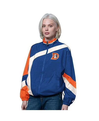 Starter Women's Royal/Orange Denver Broncos 1st Quarter Full-Zip Windbreaker Jacket