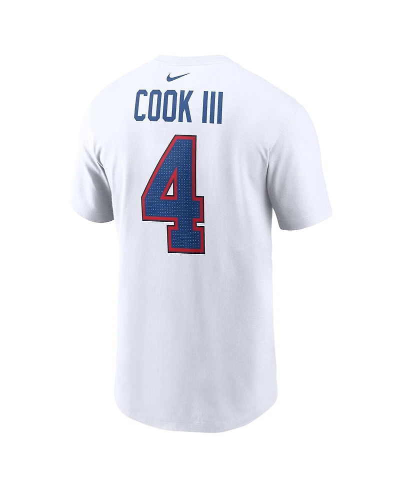 Nike Men's James Cook Iii White Buffalo Bills Player Name Number T-Shirt