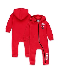 Wear by Erin Andrews Baby Boys and Girls Red Kansas City Chiefs Hooded Fleece Coverall