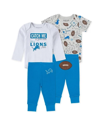 Wear by Erin Andrews Baby Boys and Girls 2-Piece Detroit Lions Turn Me Around Bodysuits Pant Set
