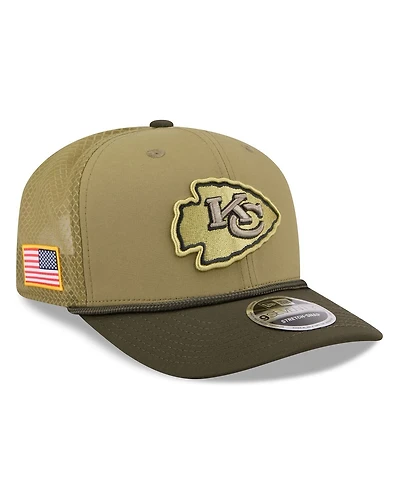 New Era Men's Green Kansas City Chiefs 2025 Salute to Service 9SEVENTY Adjustable Hat