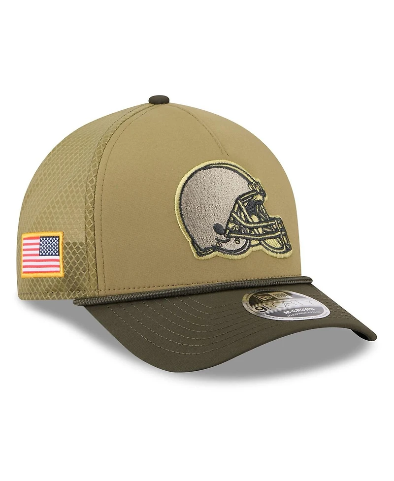 New Era Men's Green Cleveland Browns 2025 Salute to Service 9FORTY A-Frame M-Crown Adjustable Hat