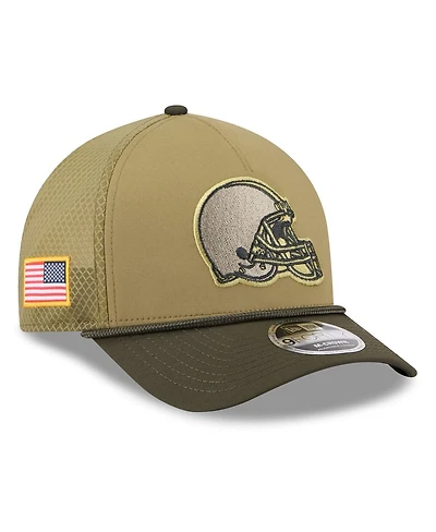 New Era Men's Green Cleveland Browns 2025 Salute to Service 9FORTY A-Frame M-Crown Adjustable Hat