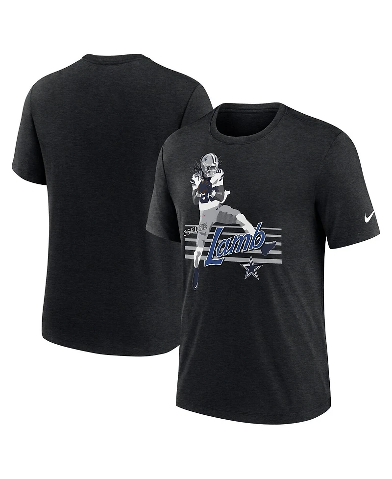 Nike Men's CeeDee Lamb Heather Black Dallas Cowboys Player Graphic T-Shirt