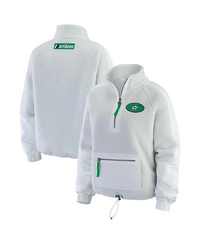 Wear by Erin Andrews Women's Gray Dallas Stars Polar Fleece Quarter-Zip Jacket