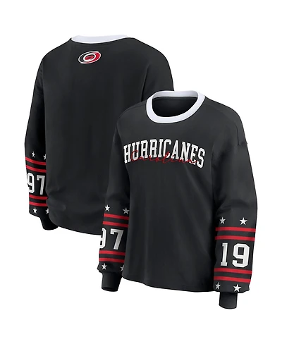 Wear by Erin Andrews Women's Black Carolina Hurricanes Long-Sleeve Sport T-Shirt