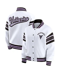 Wear by Erin Andrews Women's White/Black Golden State Valkyries Full-Snap Fleece Sweatshirt Jacket