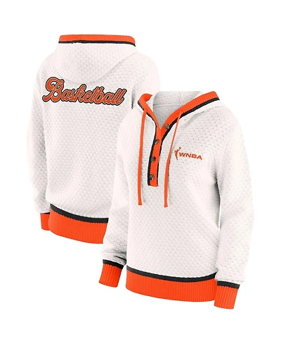 Wear by Erin Andrews Women's Cream Wnba Hooded Sweater