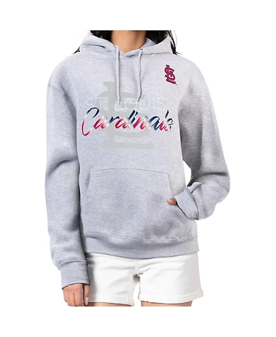 G-iii 4Her by Carl Banks Women's Heather Gray St. Louis Cardinals Shadow Logo Graphic Pullover Hoodie