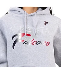 G-iii 4Her by Carl Banks Women's Gray Atlanta Falcons Shadow Logo Fleece Pullover Hoodie