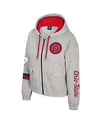 Colosseum Women's Gray Ohio State Buckeyes Alfie Full-Zip Hoodie Jacket