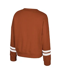Colosseum Women's Texas Orange Longhorns Splashy Crewneck Fleece Sweatshirt