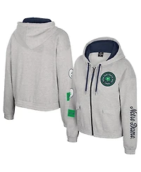 Colosseum Women's Gray Notre Dame Fighting Irish Alfie Full-Zip Hoodie Jacket