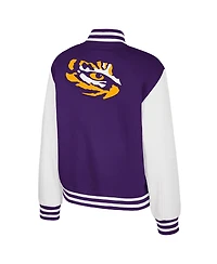Colosseum Women's Purple Lsu Tigers French Baguette Full Snap Fleece Jacket