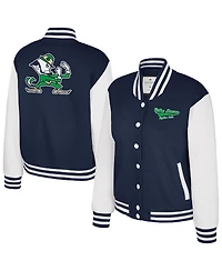 Colosseum Women's Navy Notre Dame Fighting Irish French Baguette Full Snap Fleece Jacket