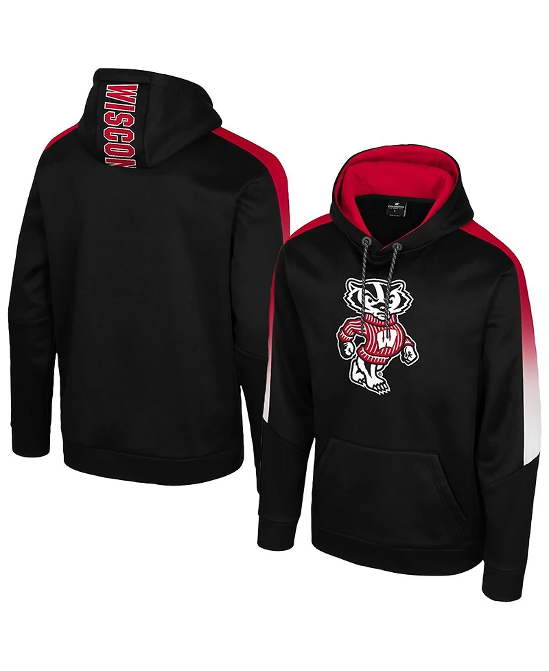 Colosseum Men's Black Wisconsin Badgers the Gang Blackout Hoodie