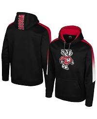Colosseum Men's Black Wisconsin Badgers the Gang Blackout Hoodie