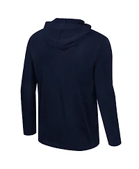 Colosseum Men's Navy Illinois Fighting Illini Color Pop Active Blend 2-Hit Long-Sleeve Hooded T-Shirt