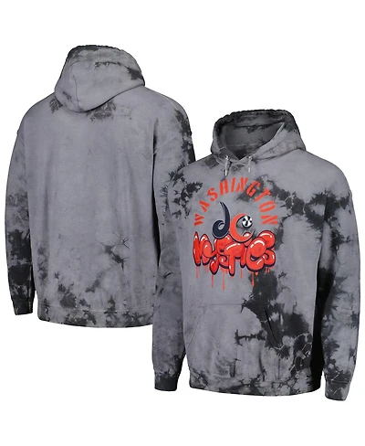 Stadium Essentials Men's and Women's Charcoal Washington Mystics Street Art Dark Crystal Tie-Dye Washed Pullover Hoodie