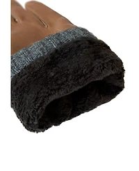 Kessler Men's Leather gloves "Rasmus" with knitted cuff and touch function