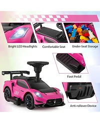 Gymax Electric Kids Ride on Push Car Maserati Licensed Foot to Floor w/Horn